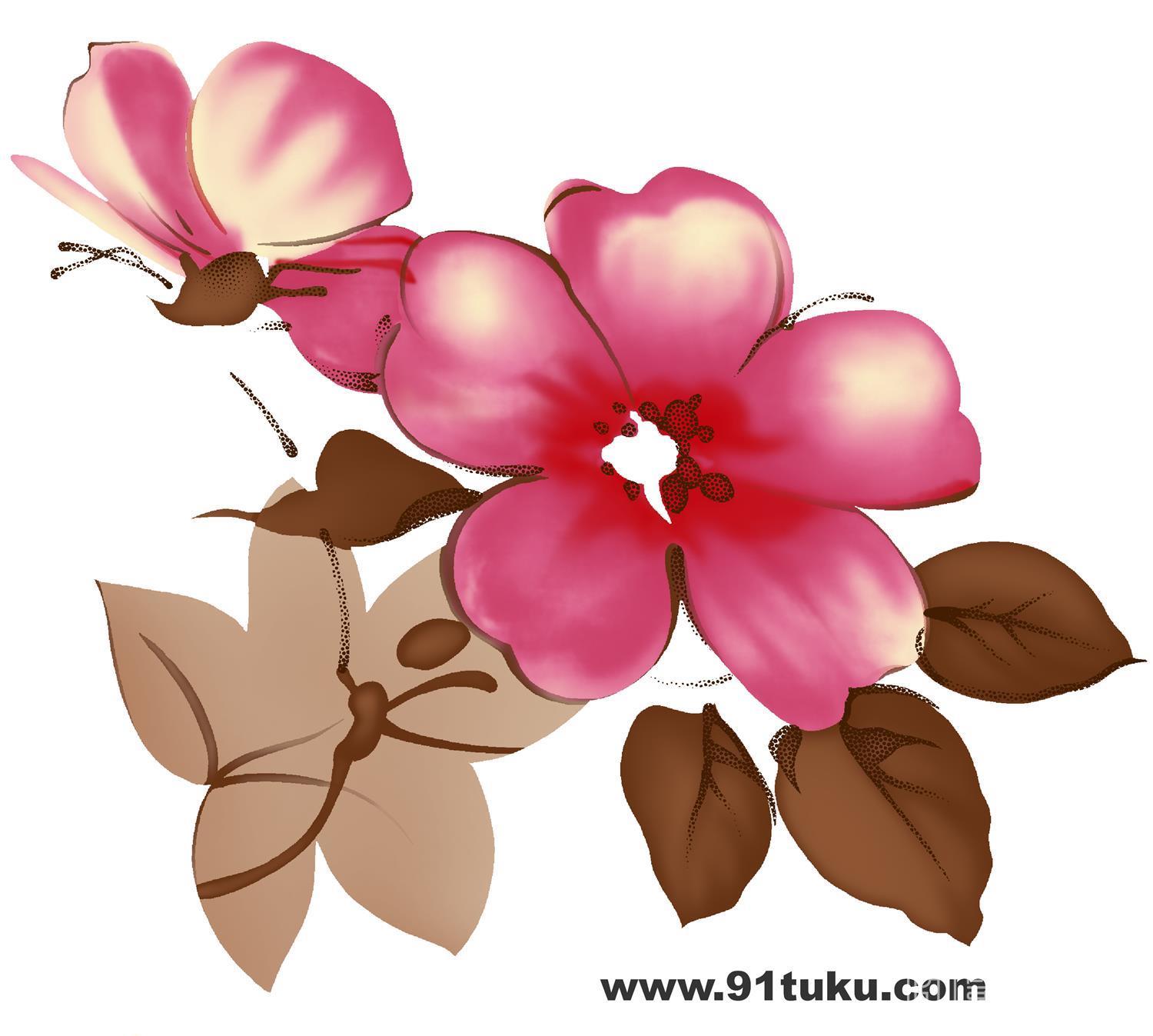 电脑绘画-花卉与文字-0579