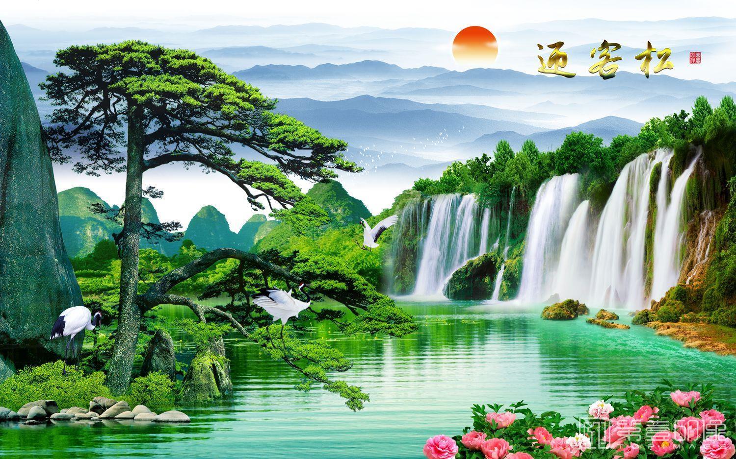 电脑绘画-装饰画-山水画-384