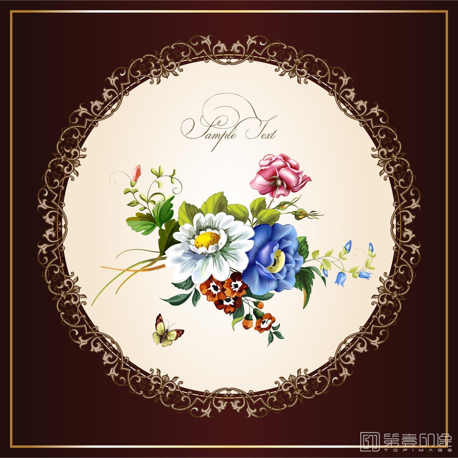 水彩画-电视背景墙-563