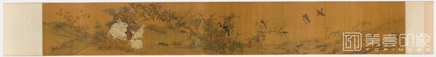 国画-果熟双禽图卷-41.8x288