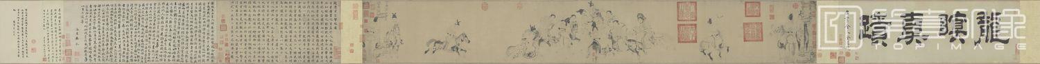 国画-明皇击球图全卷-32.1×226