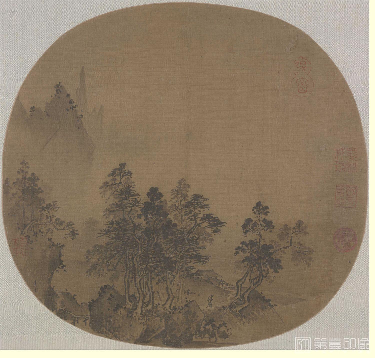 国画-烟岫林居图页-25X26.1