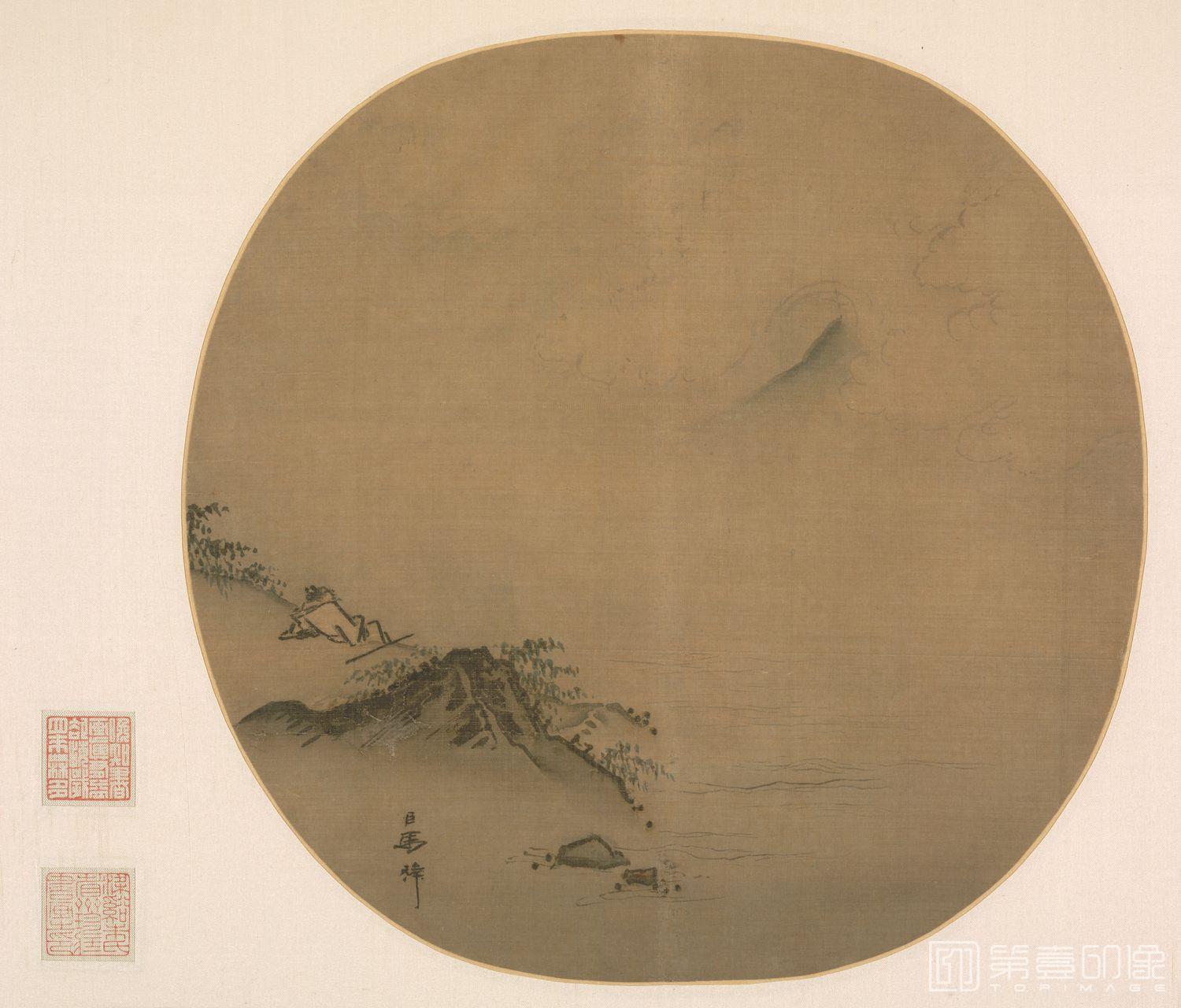 国画-坐看云起图-王维诗意-33.3x40.5