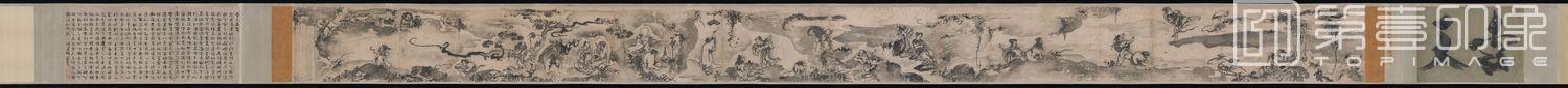 国画-壶天聚乐图卷-29.8×431.8cm