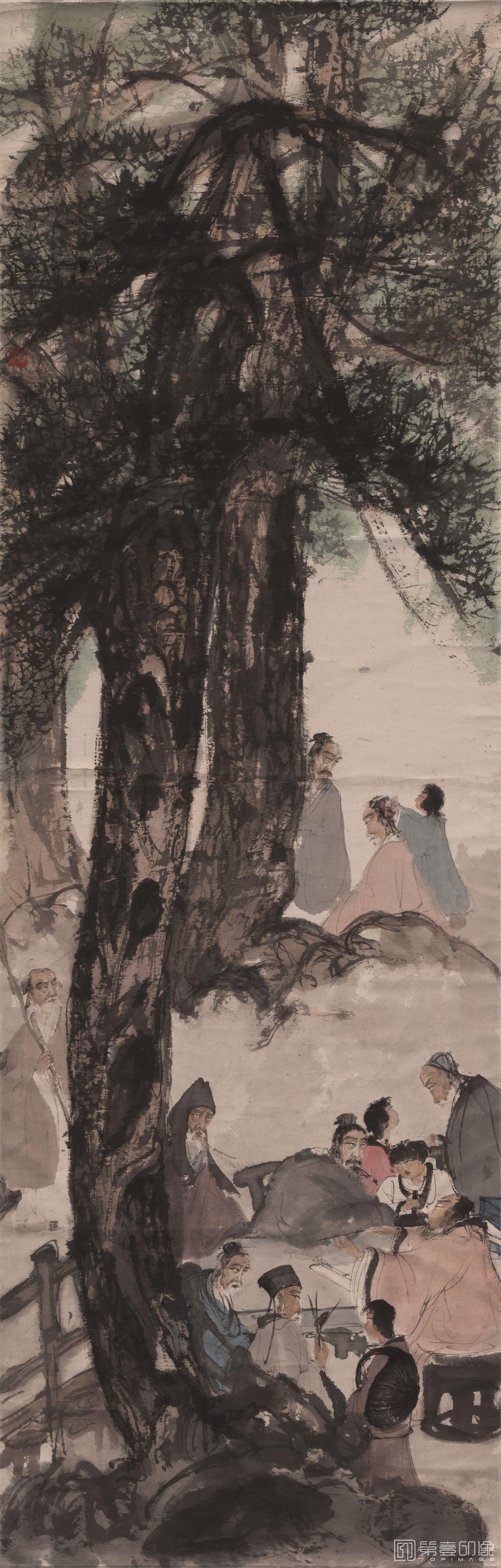 国画-九老图-57×178