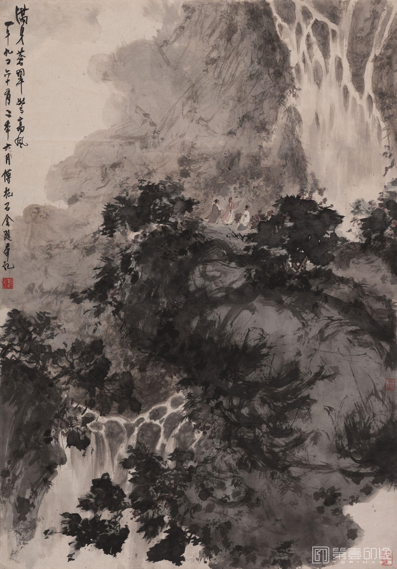 国画-满身苍翠惊高风-71×102