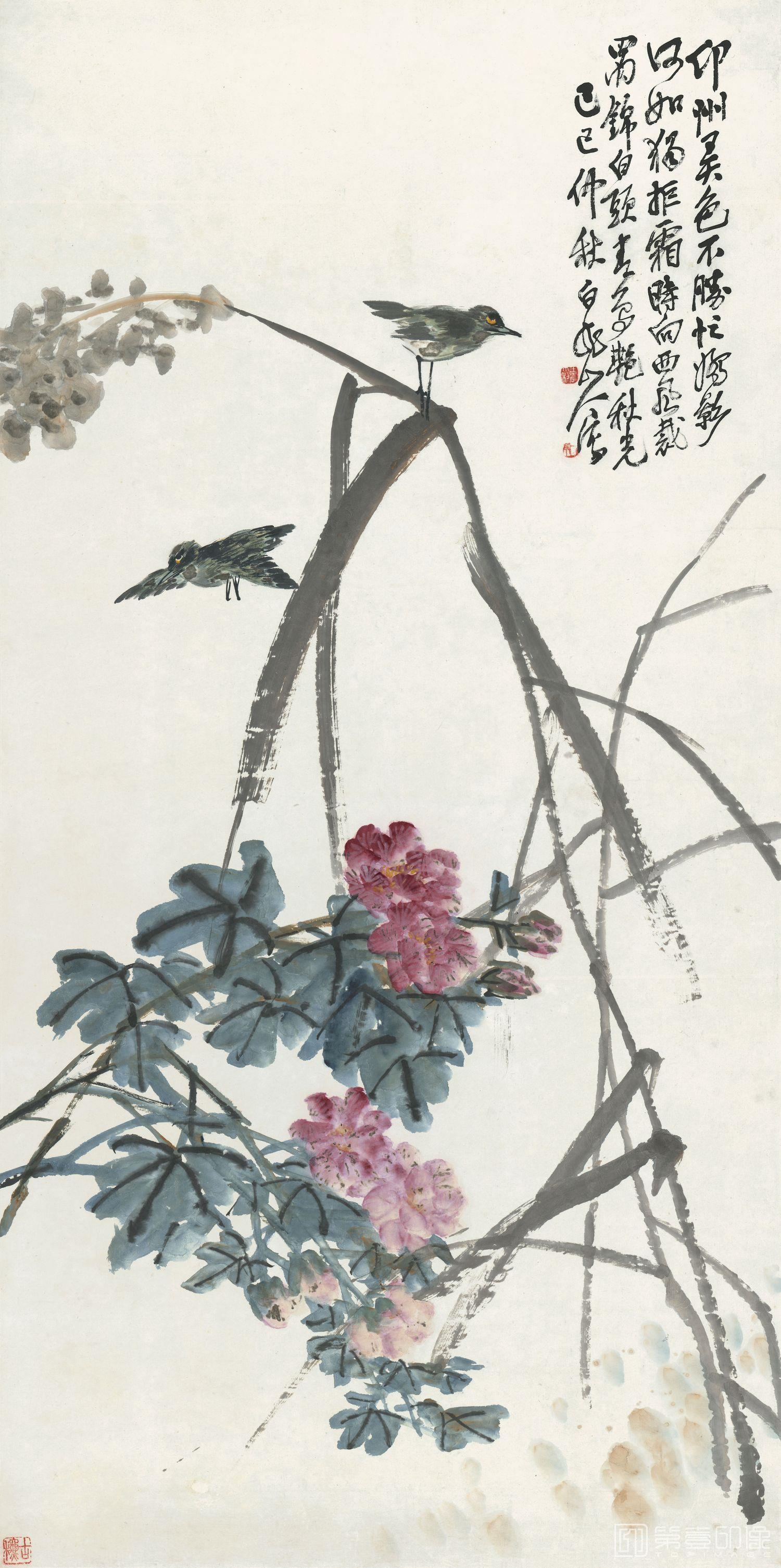 国画-花鸟图-67.7x136
