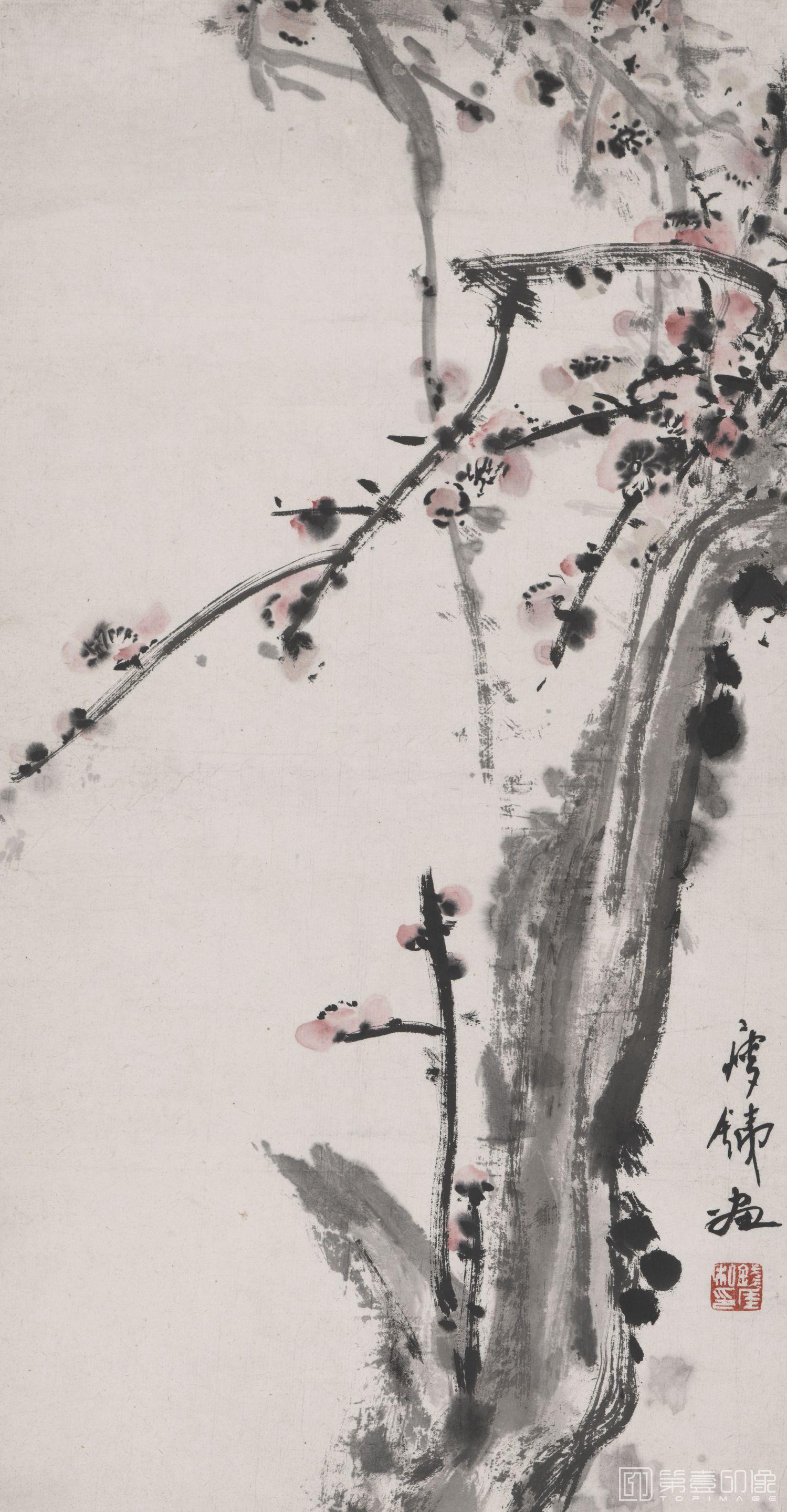 国画-红梅图轴