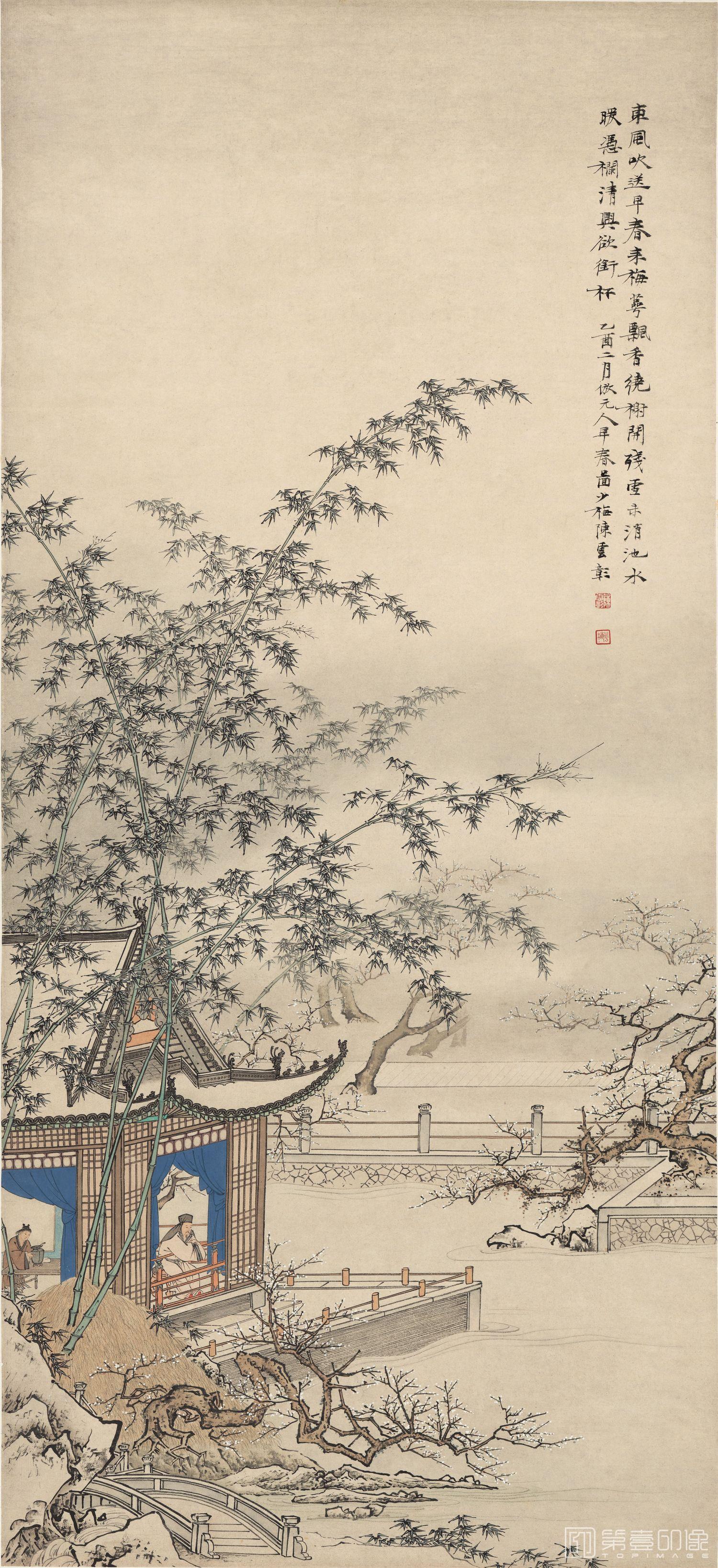 国画-梅萼飘香图-47.3x103.2