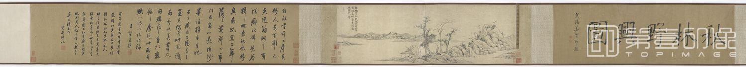 国画-明人画倪瓒秋林野兴图
