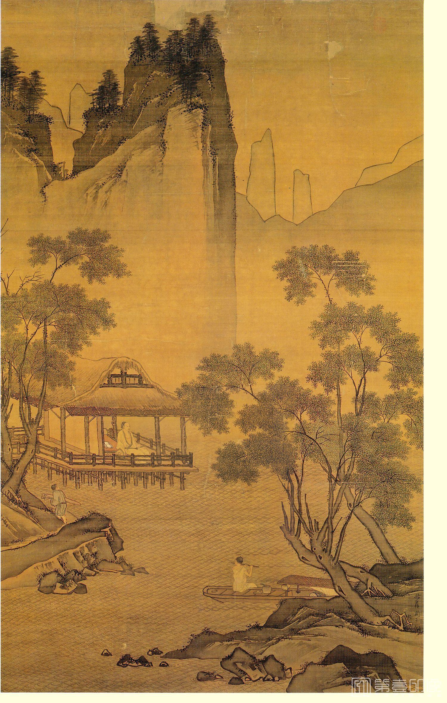 国画-水亭清兴图-181.2X110.5