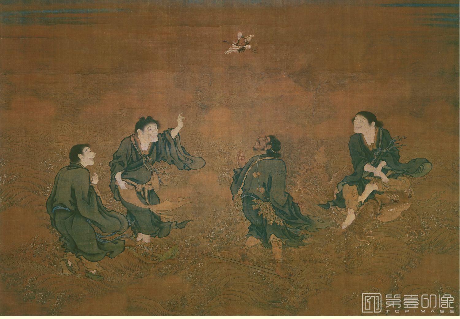 国画-四仙拱寿-98.3x143.8