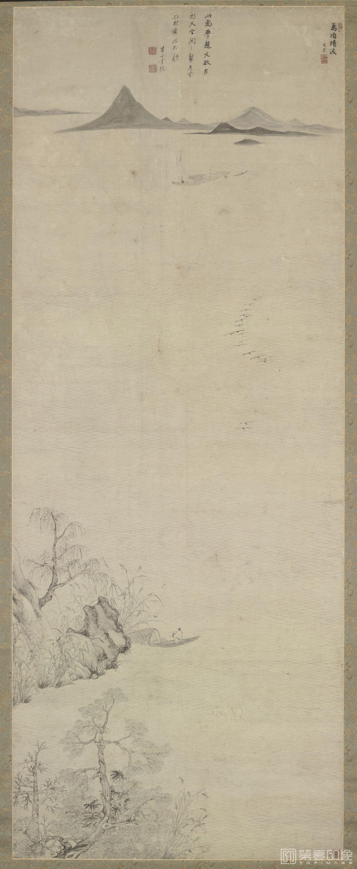 国画-四万山水图01-万顷晴波-188.1×73.5