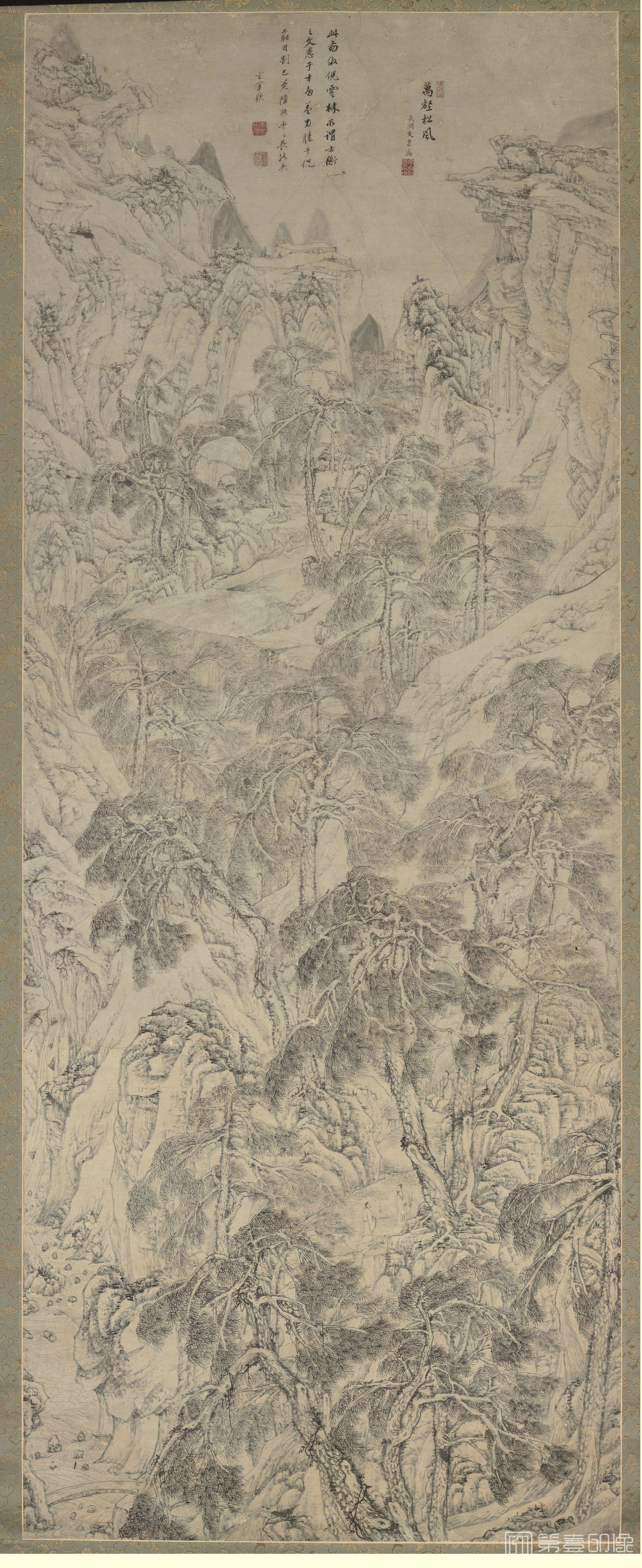 国画-四万山水图03-万壑松风-188.1×73.5