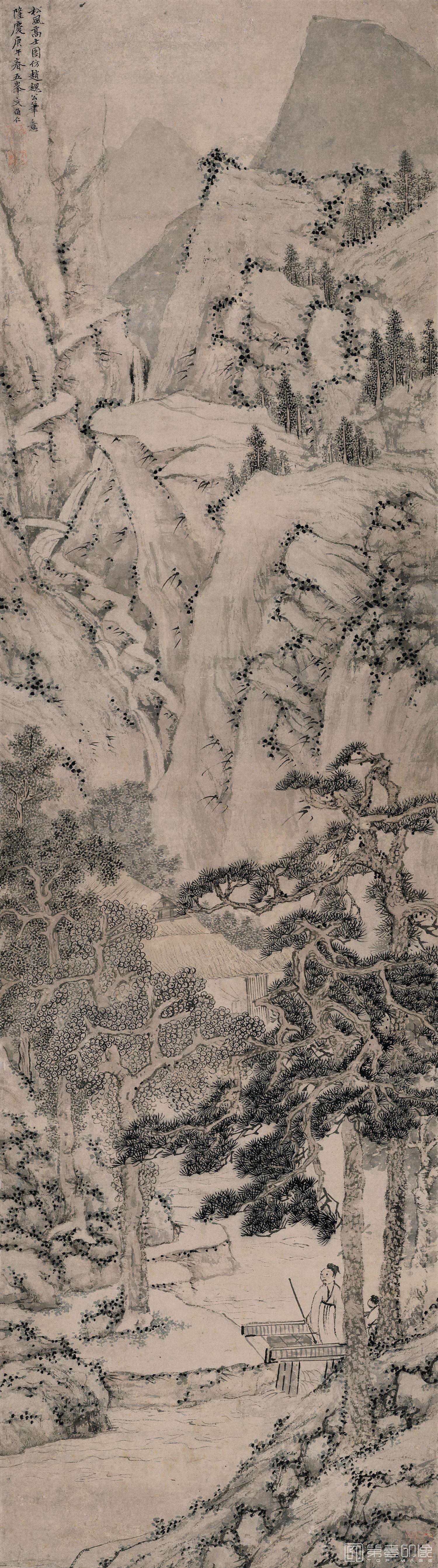 国画-松风高士图-98.7××27.6