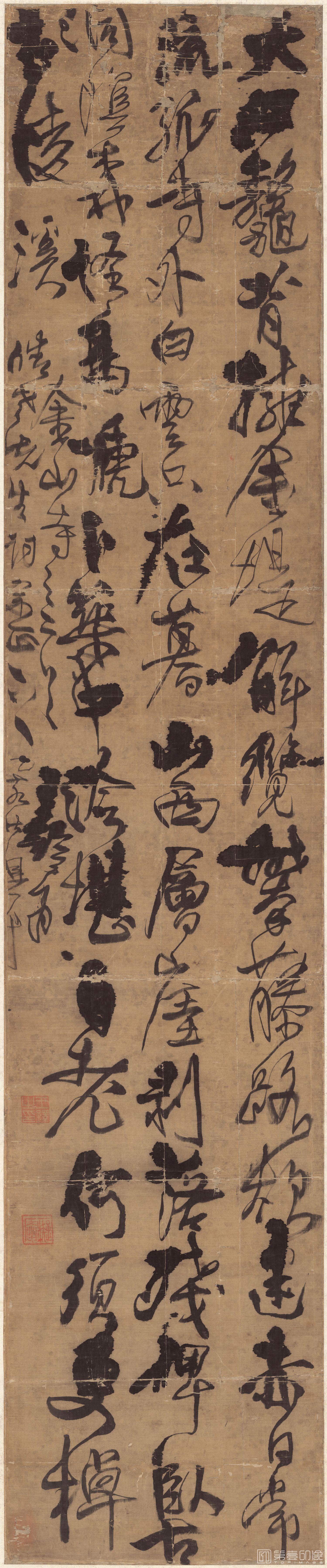 书法-行草书金山寺诗立轴-57.3x274.6