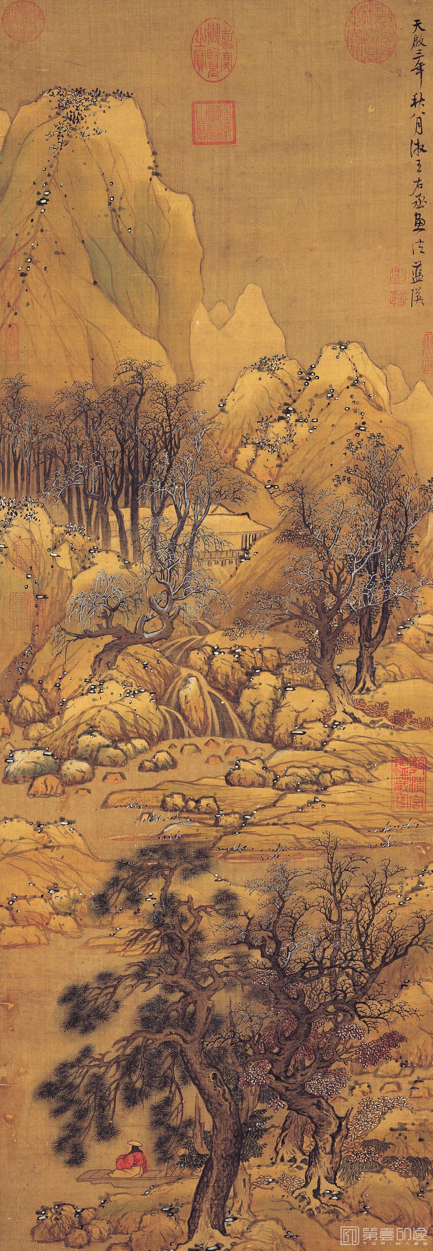 国画-溪山雪霁图-124x43
