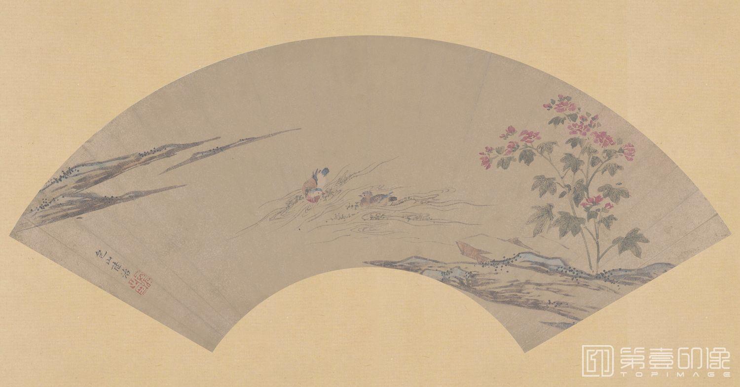 国画-花鸟扇面-31x61