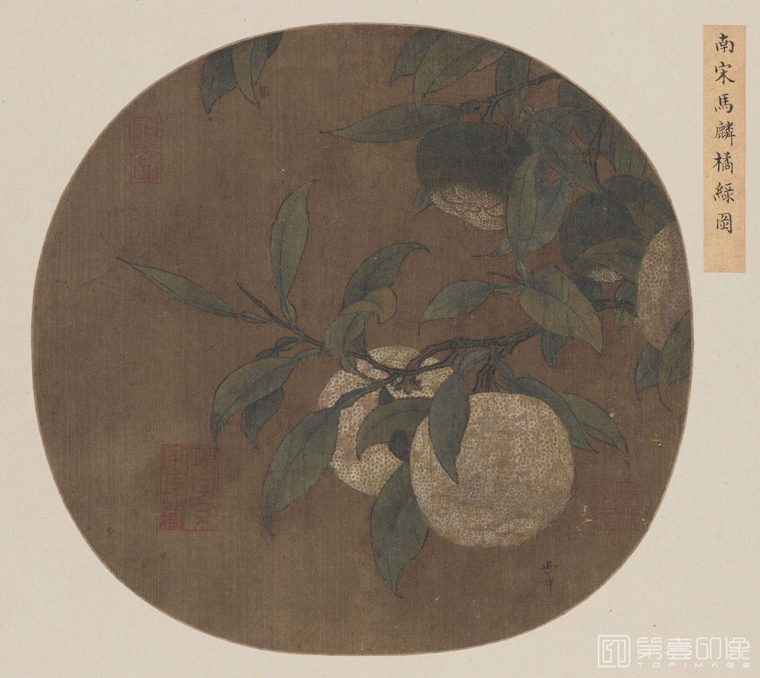 国画-橘绿图