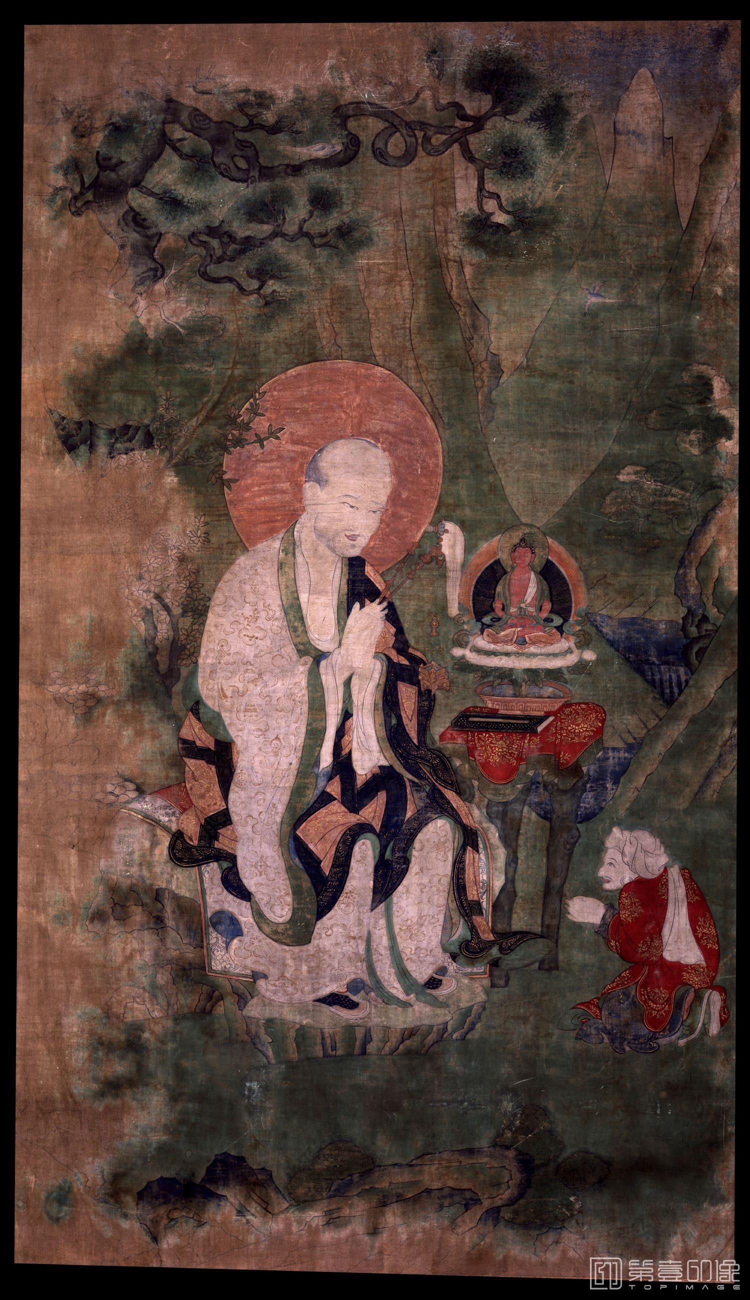 国画-罗汉Arhat (Buddhist Elder) - 16 Elders Angaja