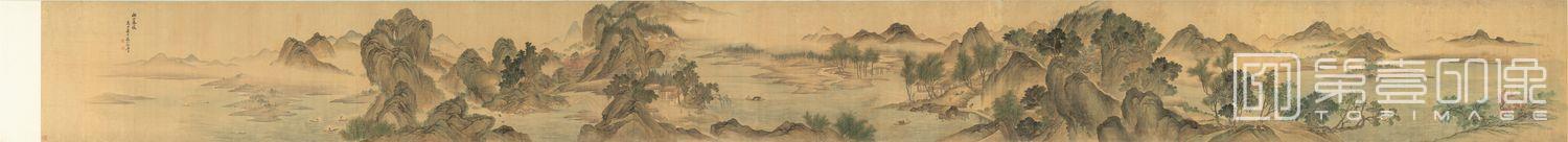 国画-湖山春暖图全图-632x57.7