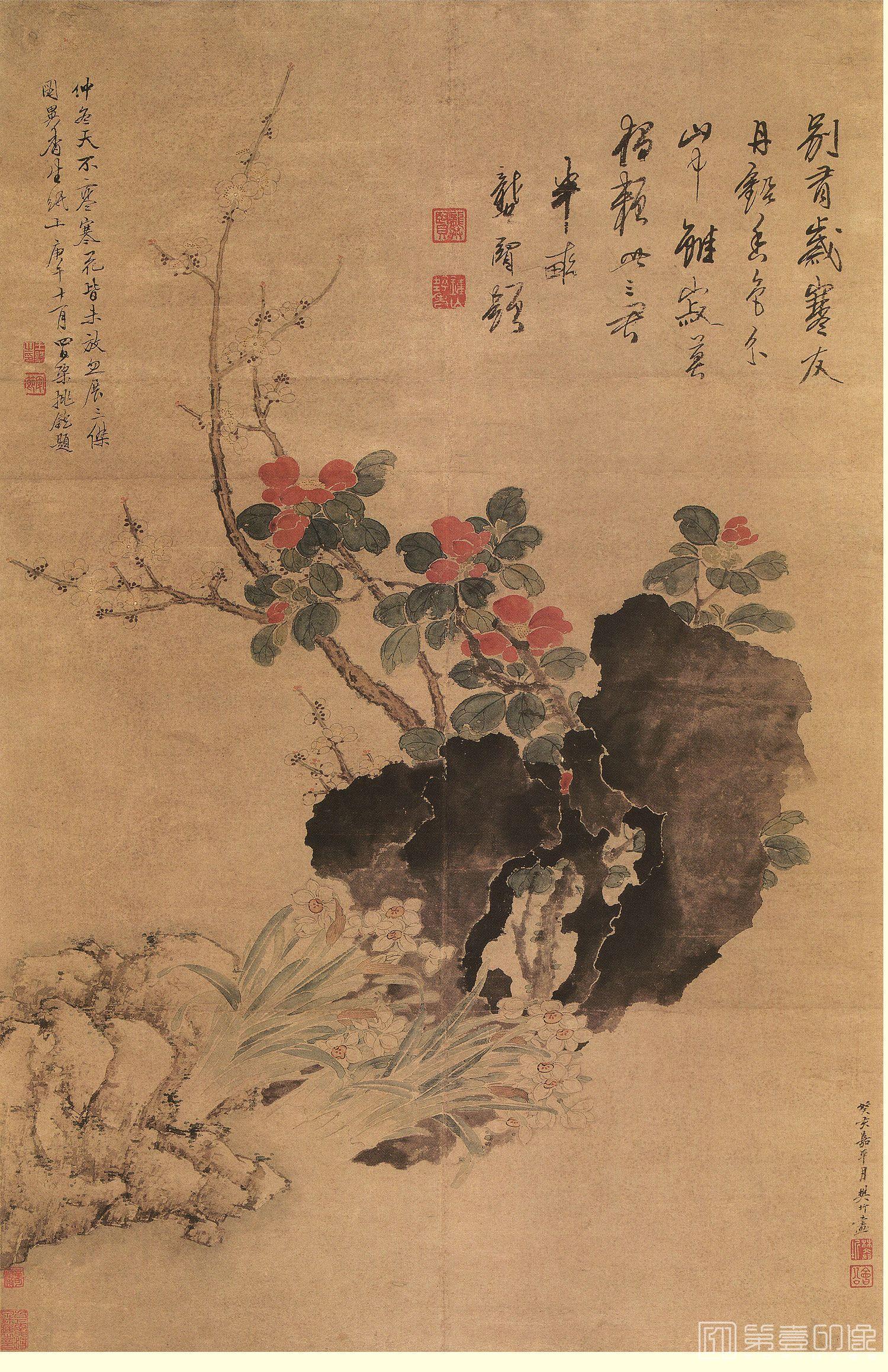 国画-岁寒三友图轴