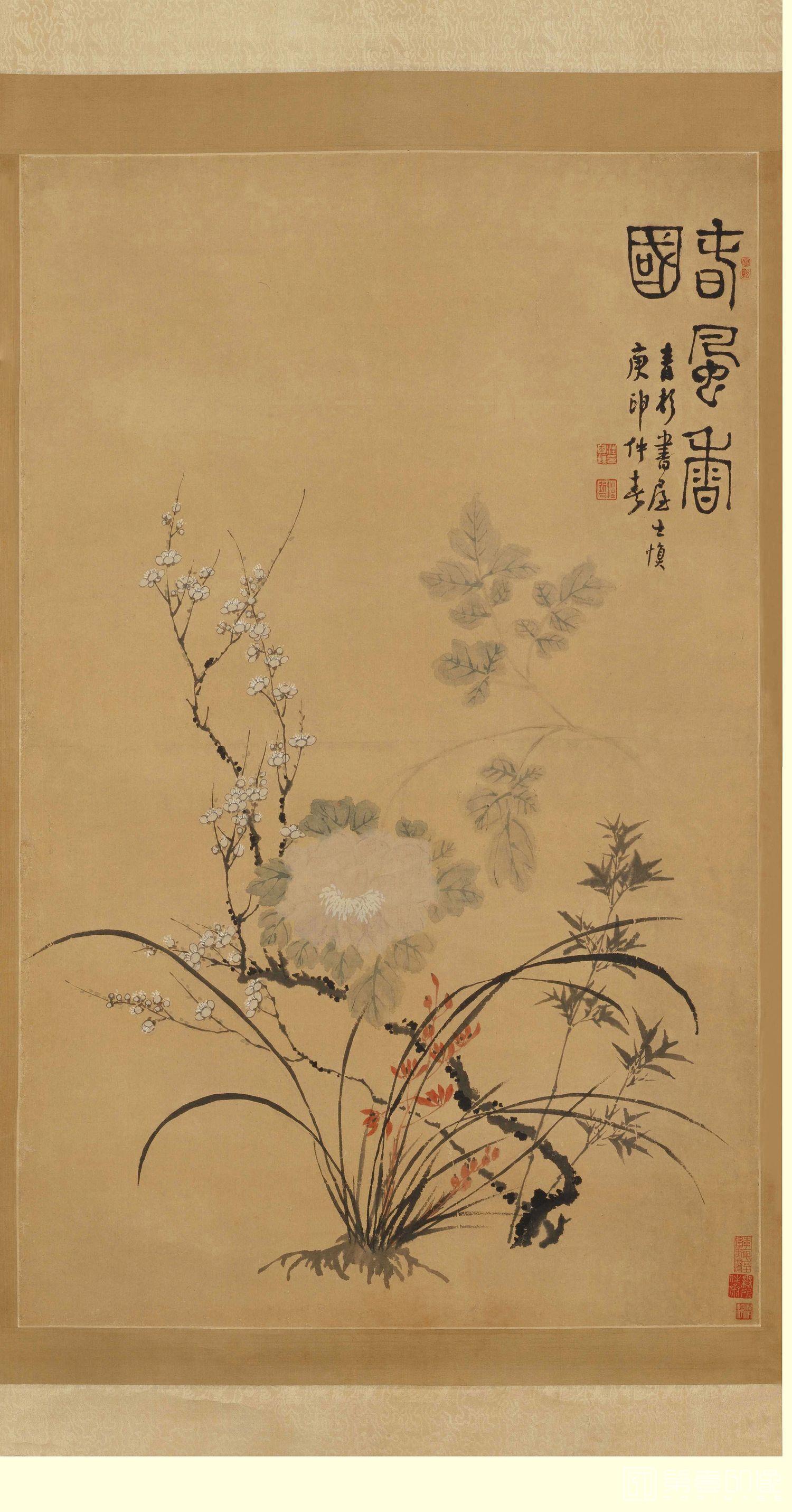 国画-春风香国图轴