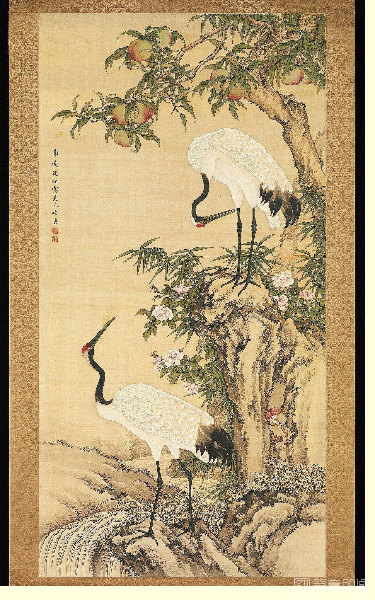 国画-鹤寿富贵图