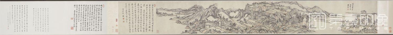 国画-仿黄子久晴峦霁翠卷
