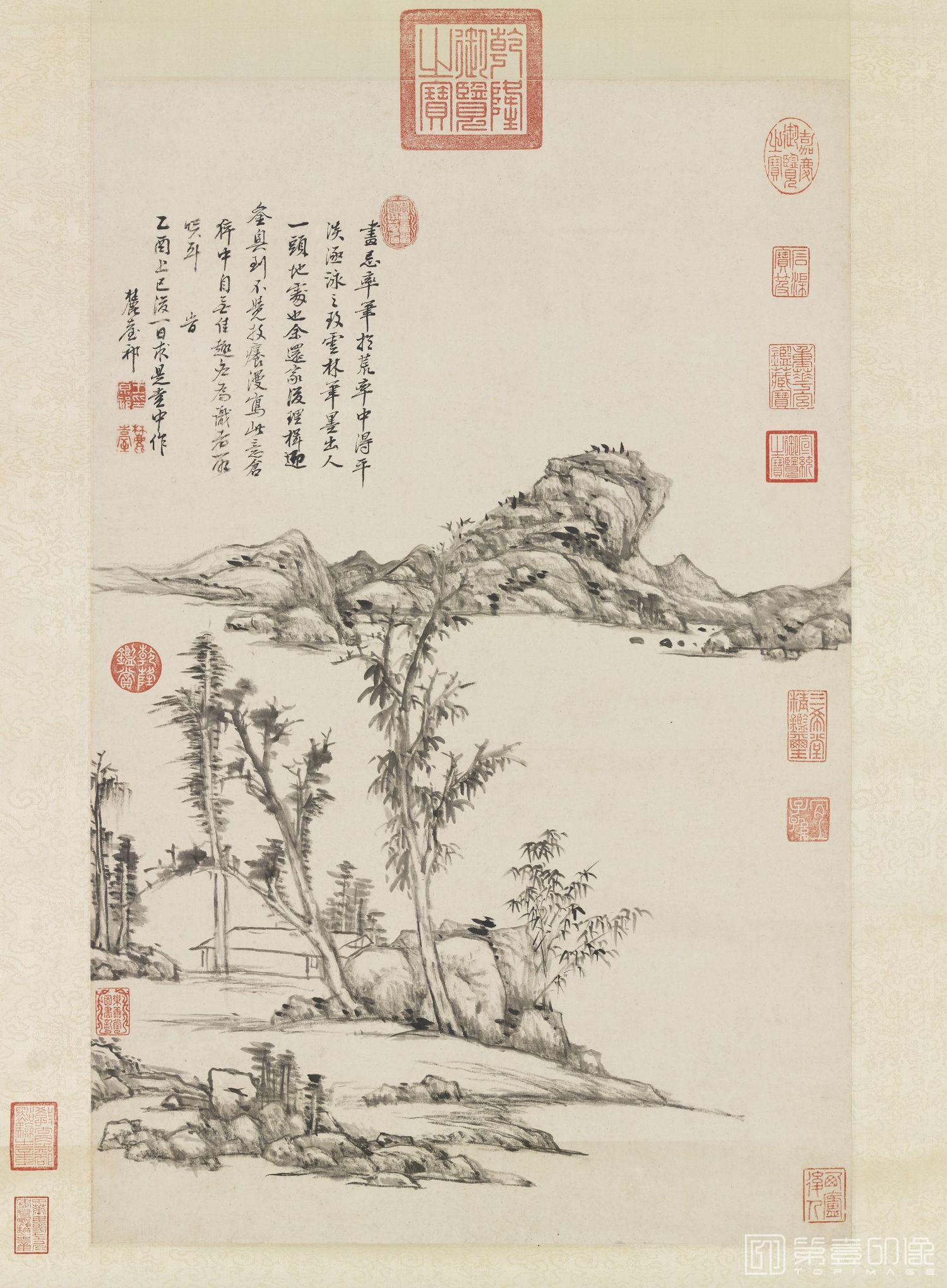 国画-仿倪瓒山水轴-65