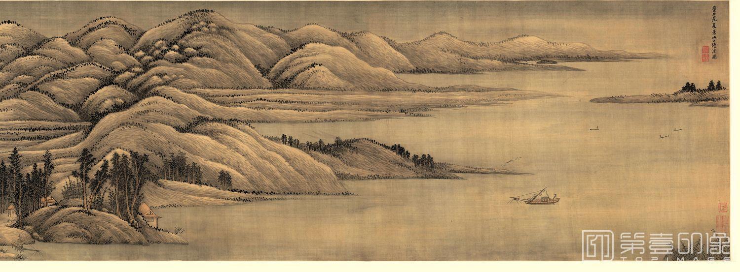 国画-夏景山口待渡图