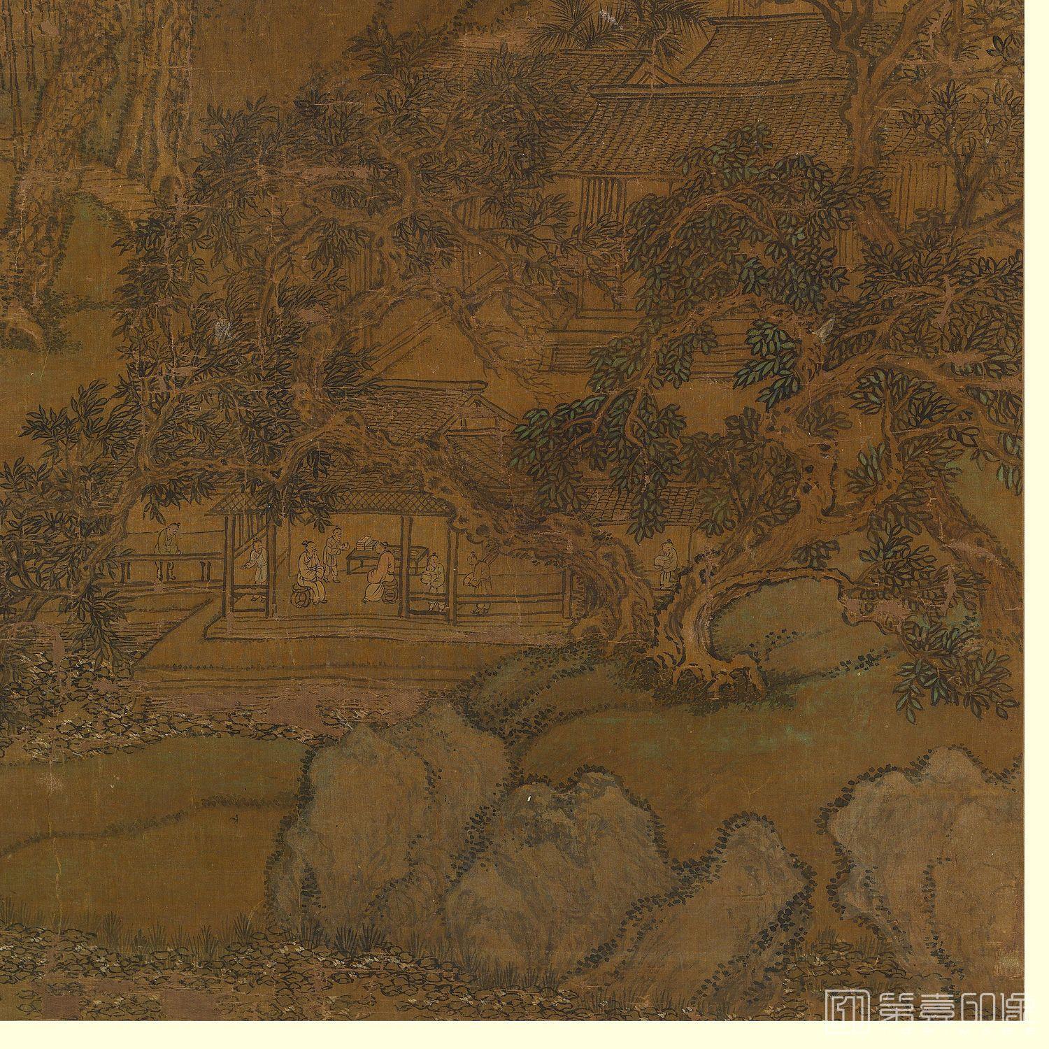 国画-山水中堂局部1