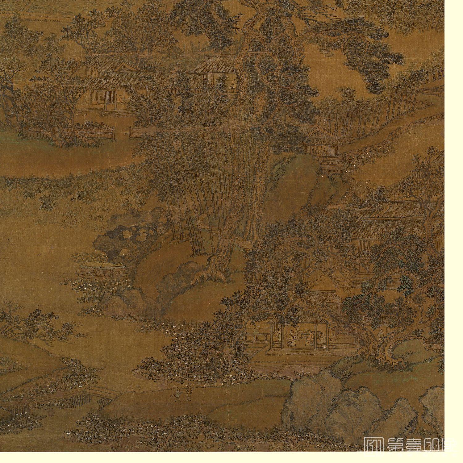 国画-山水中堂局部2