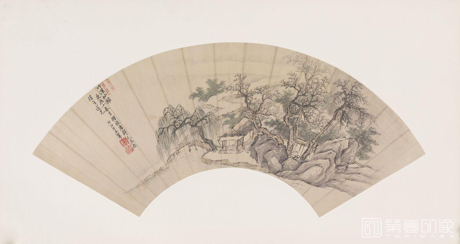 国画-山水图扇面-35x65