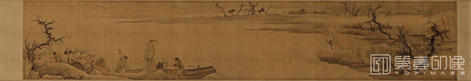 国画-移居图卷-42.5x232