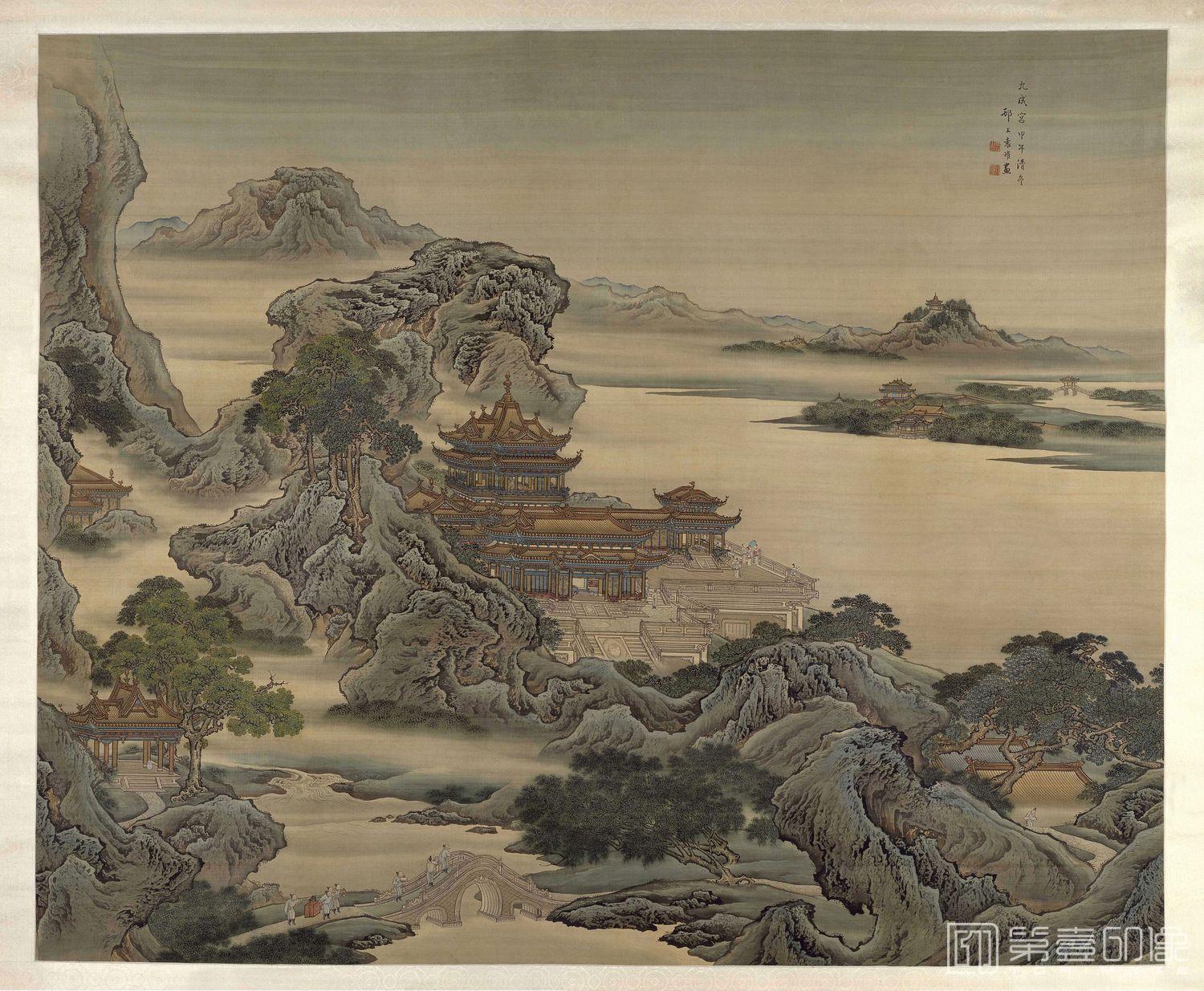 国画-九成宫图轴-41X50