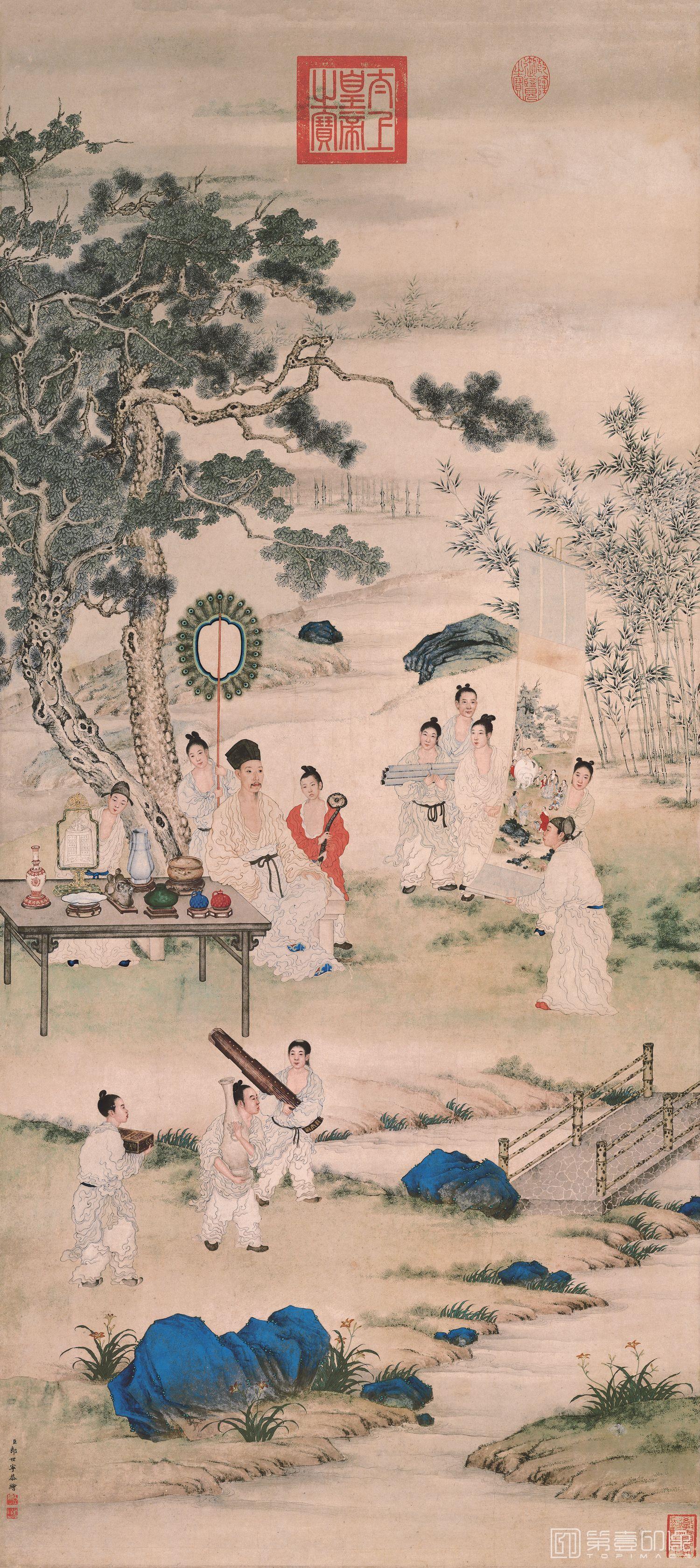 国画-弘历观画图-136.4X62