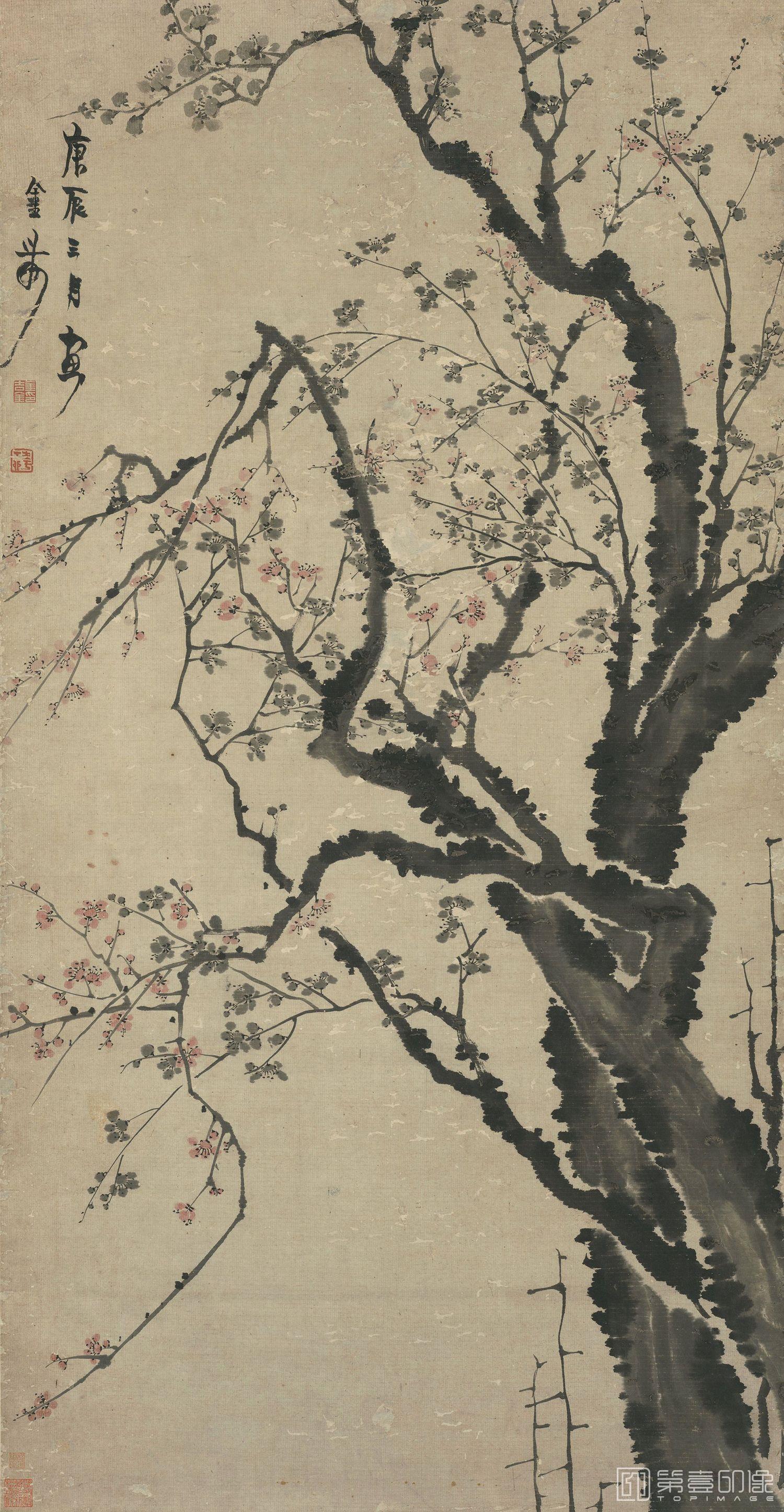 国画-梅花图立轴-130.2×28
