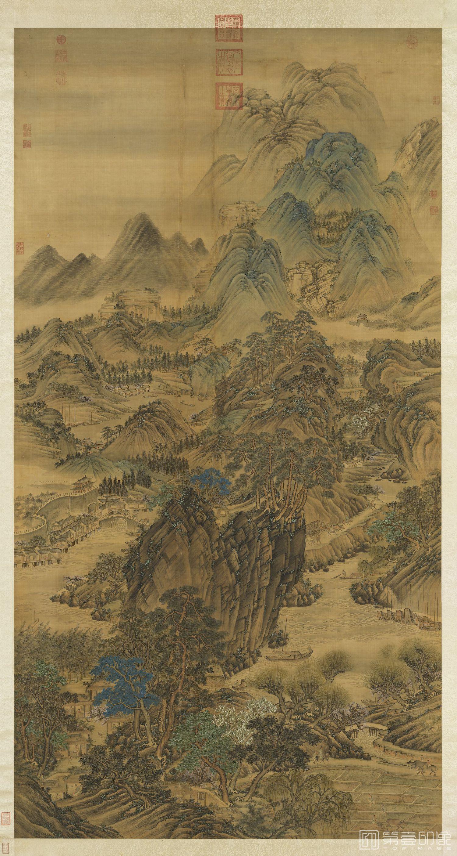 国画-江山春霭轴-375x154