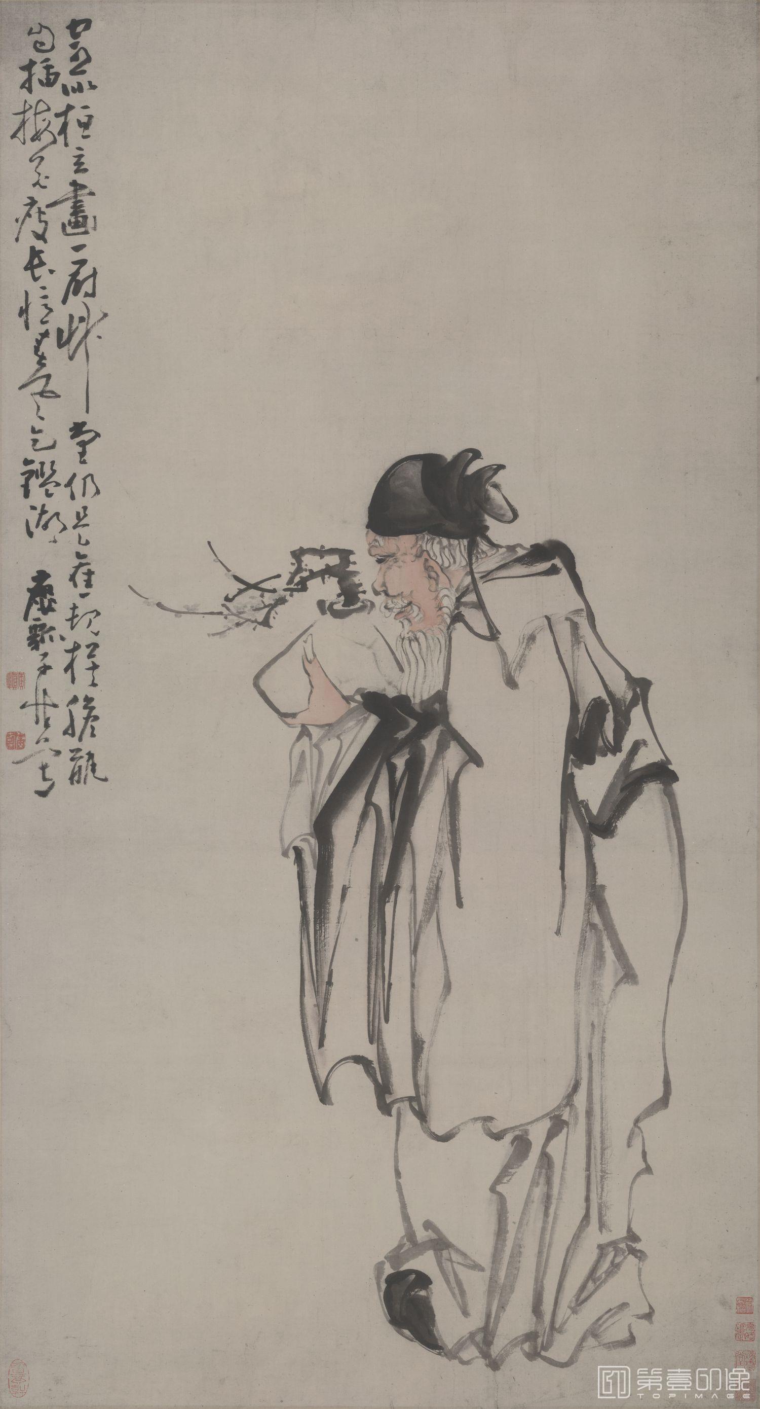 国画-捧梅图-124＊65