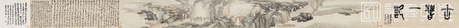国画-桃花源图-346.5x37.9