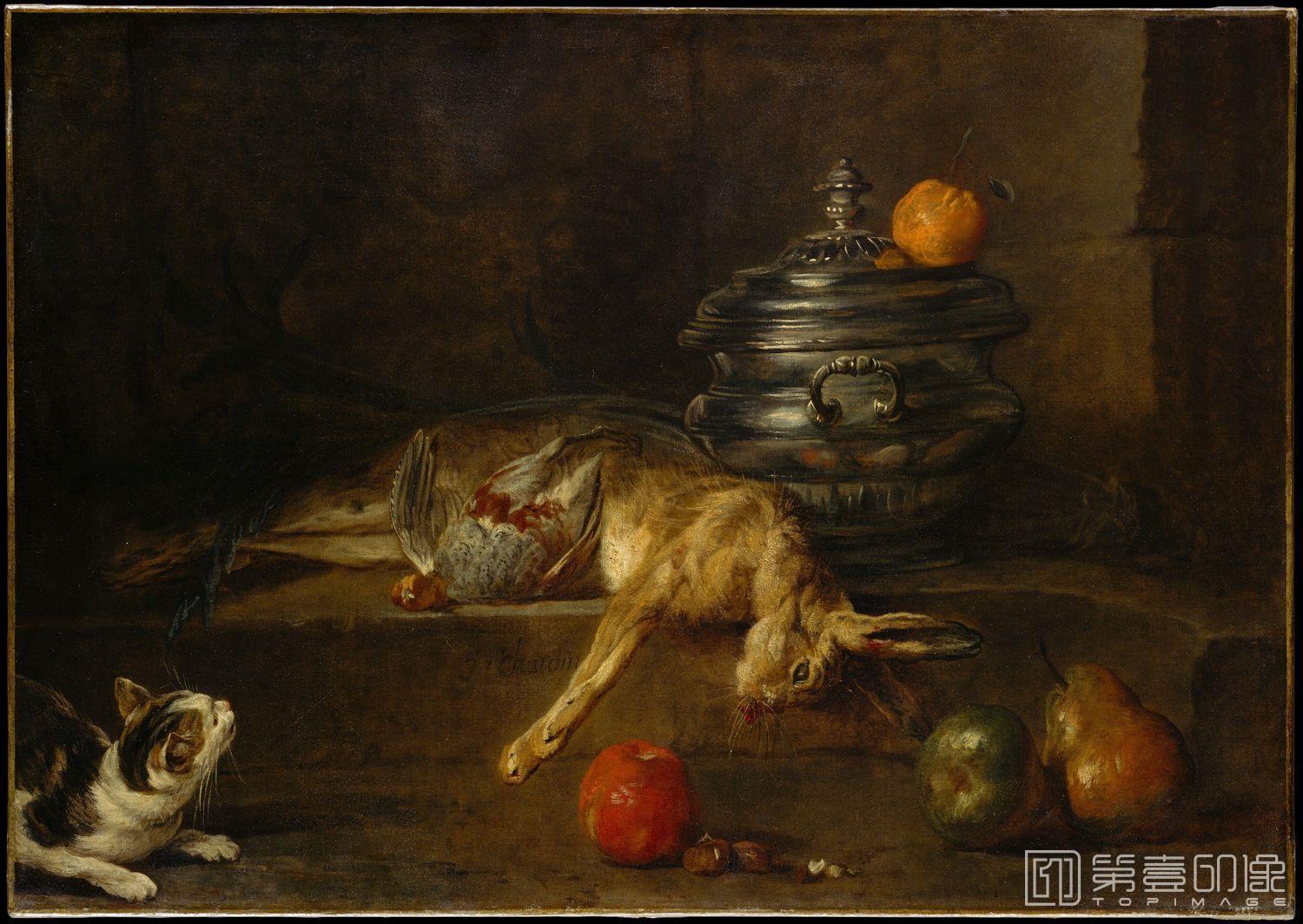 油画-西方-夏尔丹-油画-The Silver Tureen
