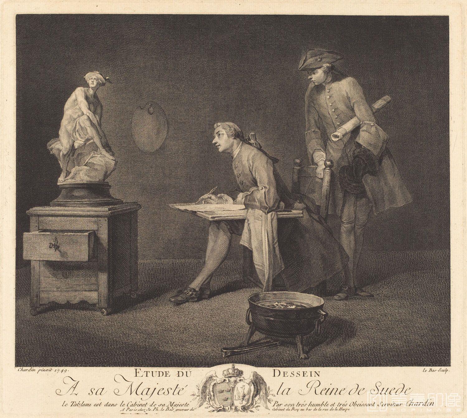 素描-西方-夏尔丹-素描手稿-Dawing of Chardin 19