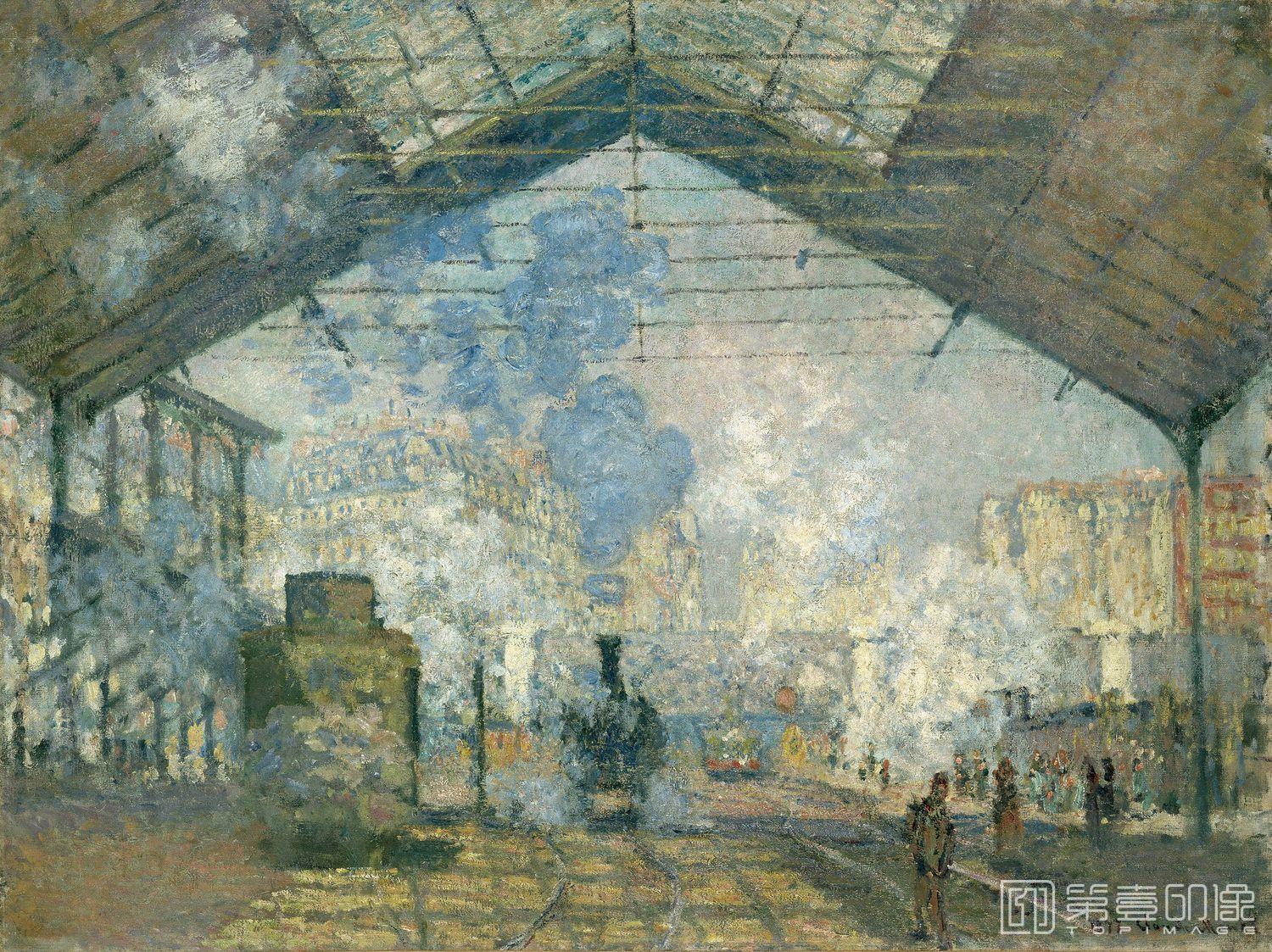 油画-西方-莫奈-Saint-Lazare Station, 1877