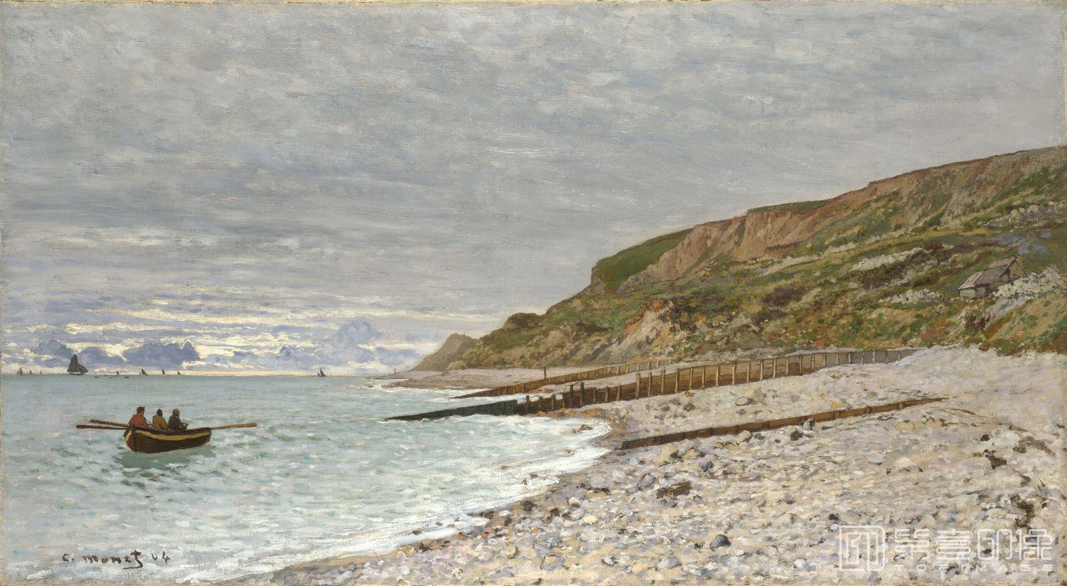 油画-西方-莫奈-The Point de la Heve, Honfleur, 1864