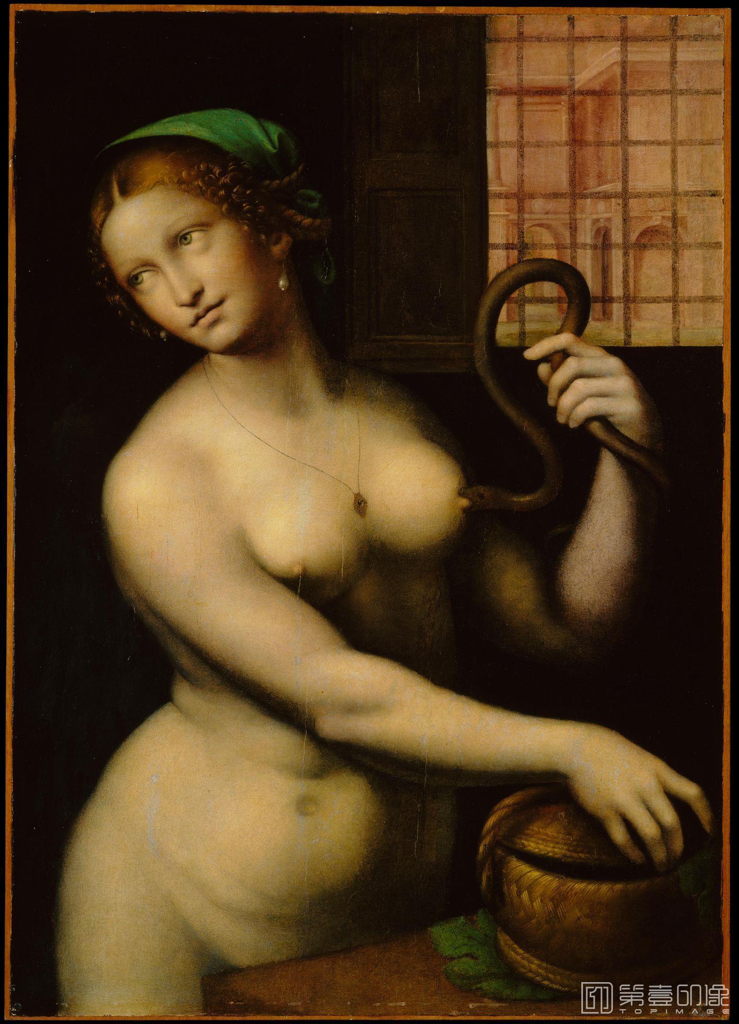 油画-西方-达芬奇-油画-Клеопатра (1520-1540) (Оберлин, Музей искусства колледжа)