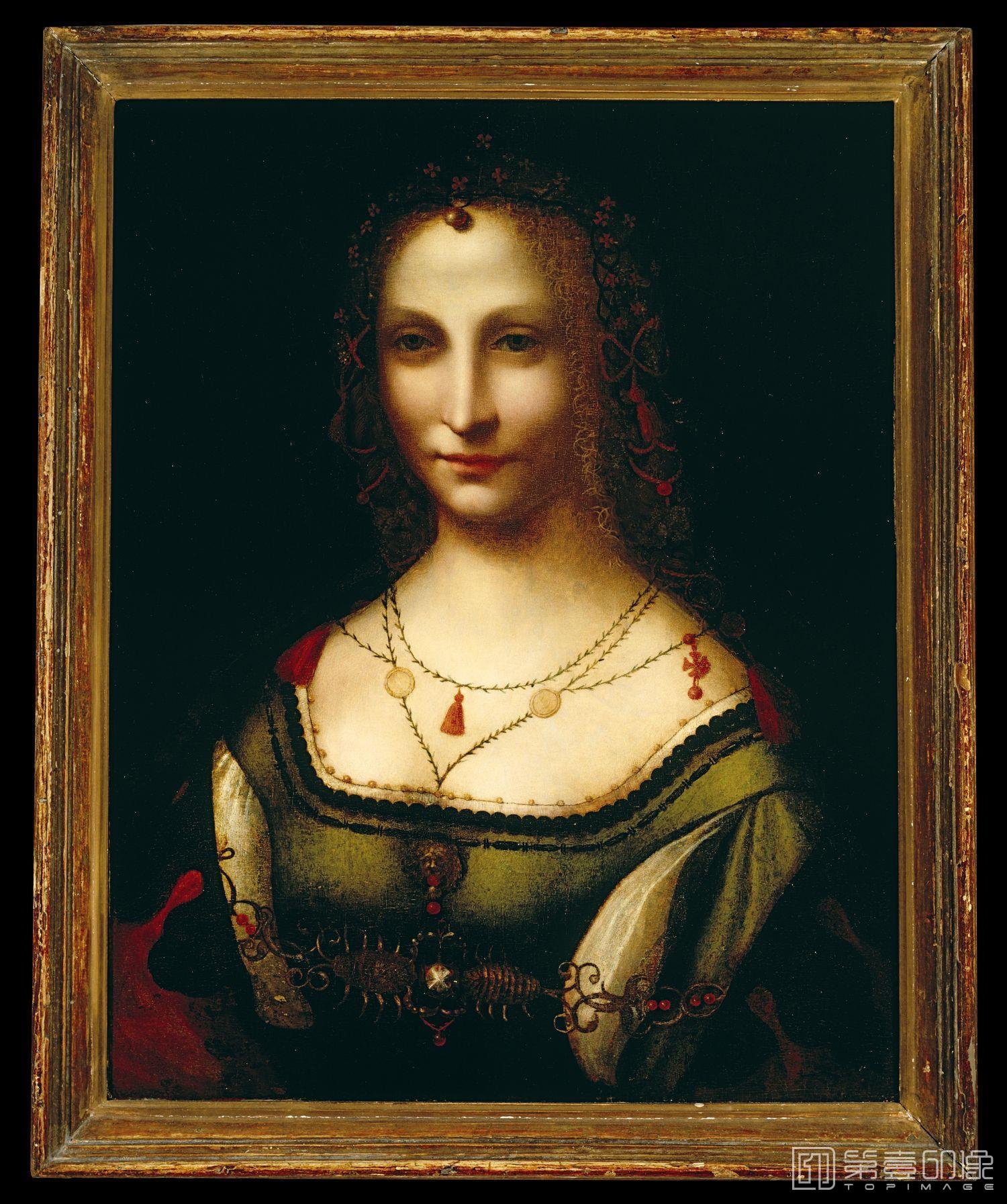 油画-西方-达芬奇-油画-Портрет молодой женщины (1520-1530) (США, Южная Каролина, Колумбия, Музей искусства)