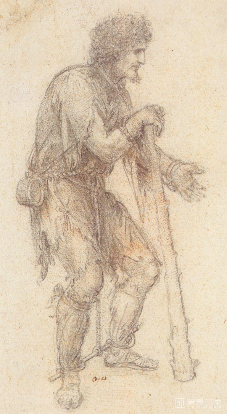 素描-西方-达芬奇-素描-Притворщик в облике заключённого (1516-1517)