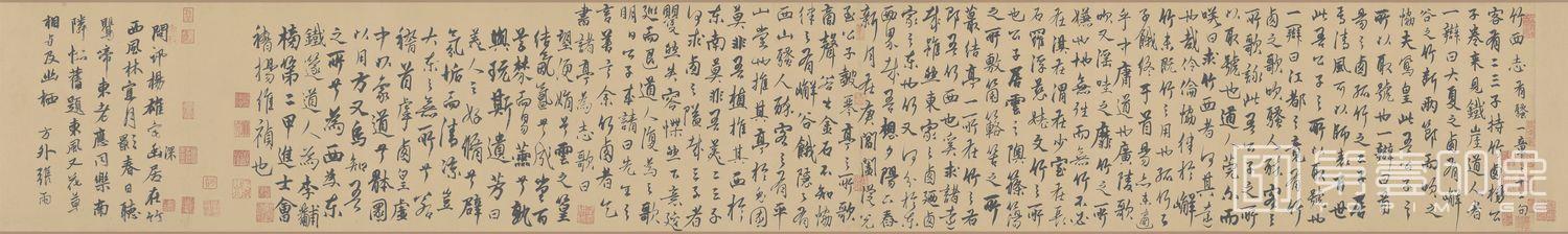 书法-竹西草堂记题卷纸本27.4x81.2