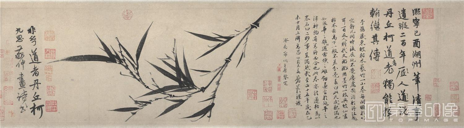国画-墨竹图卷23.4x87